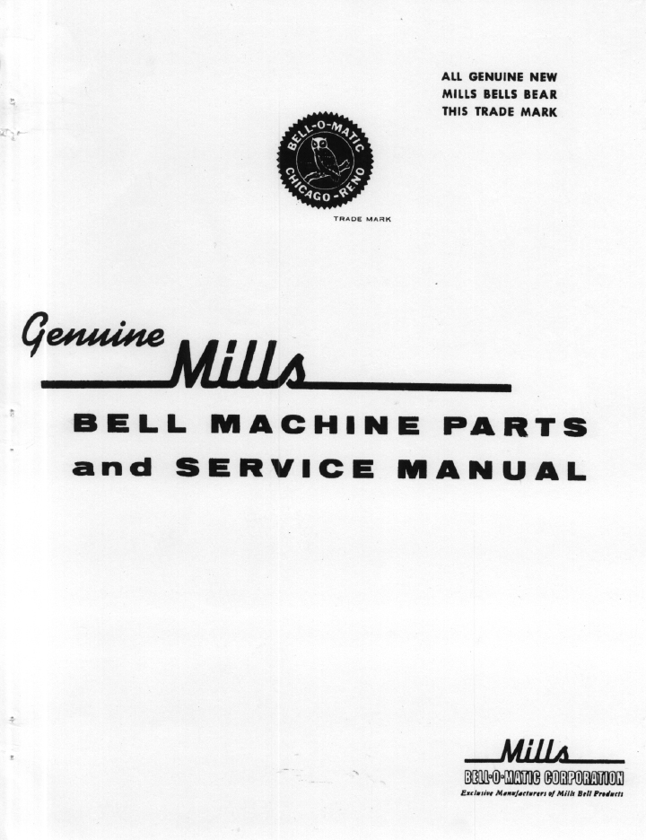 Mills Bell machine parts 23 pages > Mills > Capital Vending, Inc.